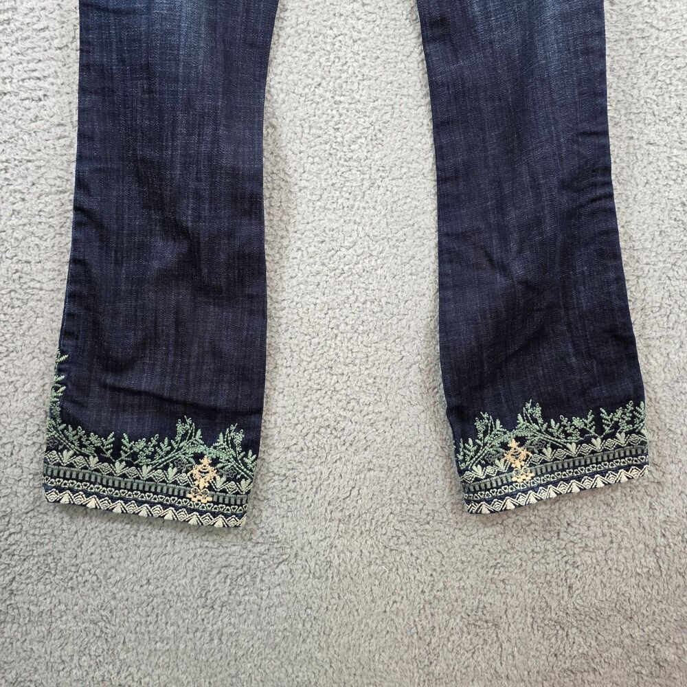 Laurie Felt Classic Boot Cut Classic Denim Floral Embroidered Jeans Size 0 - Picture 12 of 16